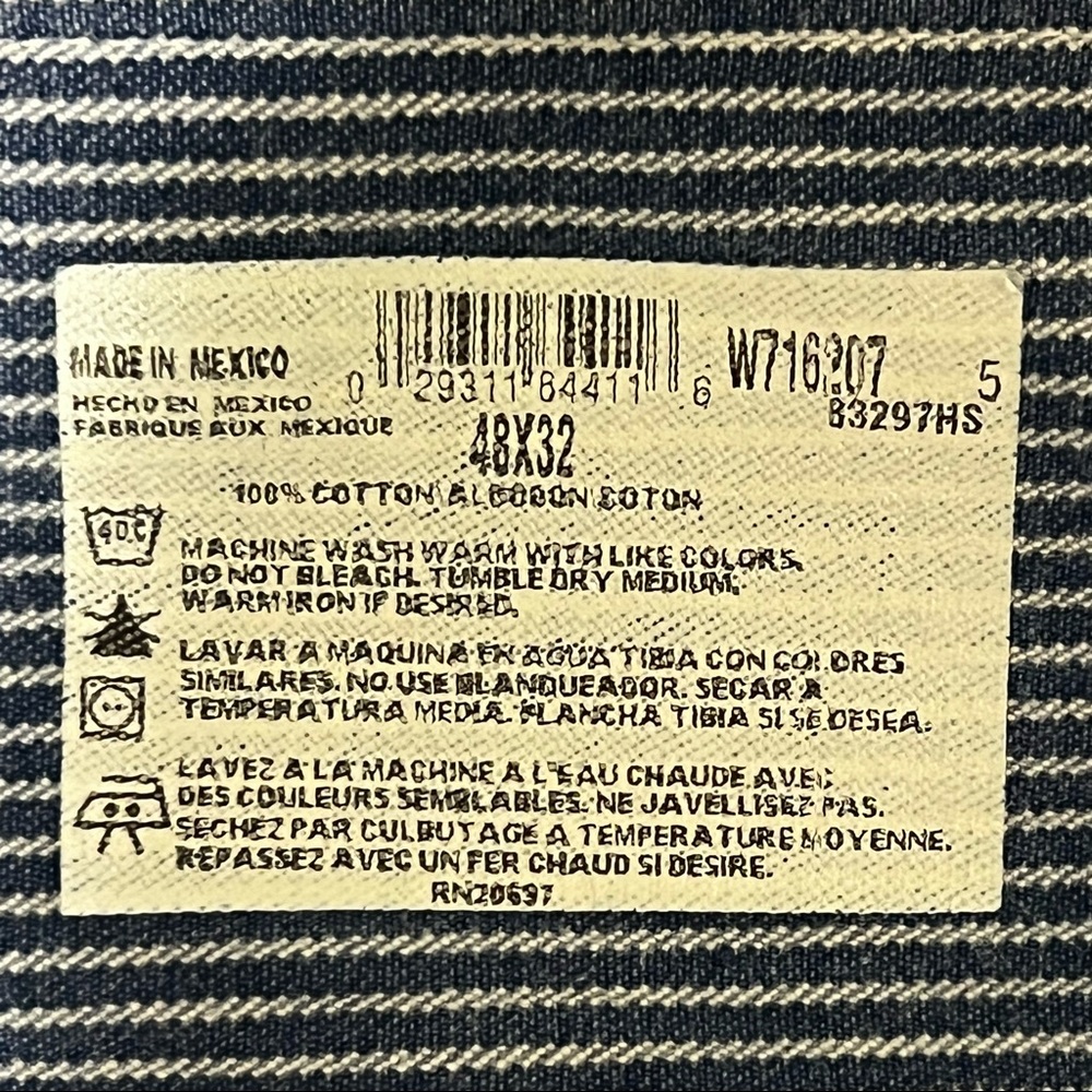 VINTAGE Dickies Blue White Hickory Striped 100% Cotton Bib Overalls - Picture 7 of 11